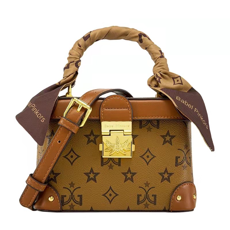 Free shipping Fashion box bag styling makeup bag hand-held diagonal cross bag retro vintage flower box