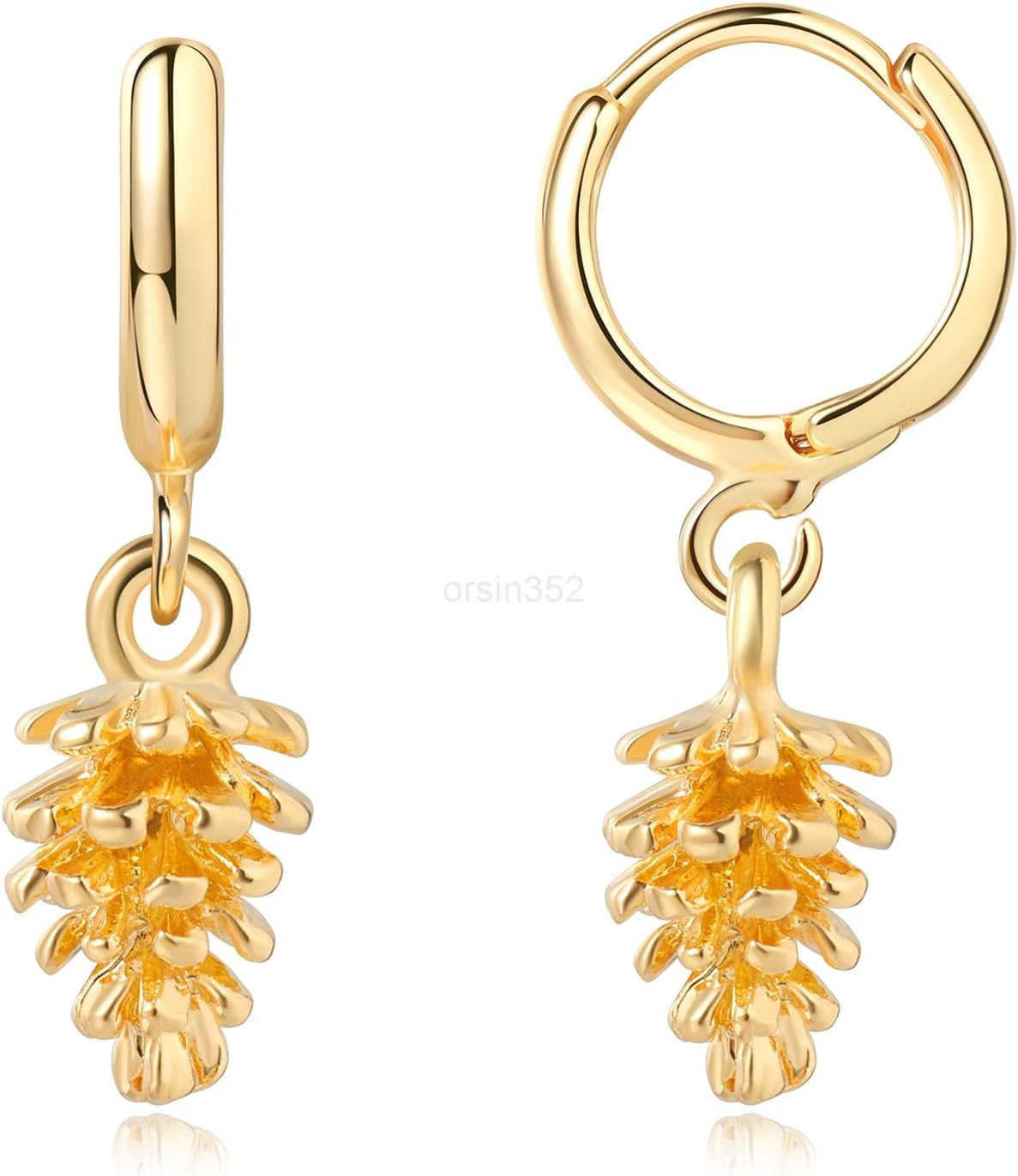 Gold Dangle Drop Huggie Hoop Pendant Earrings with Dainty Small Charms for WomenW250911