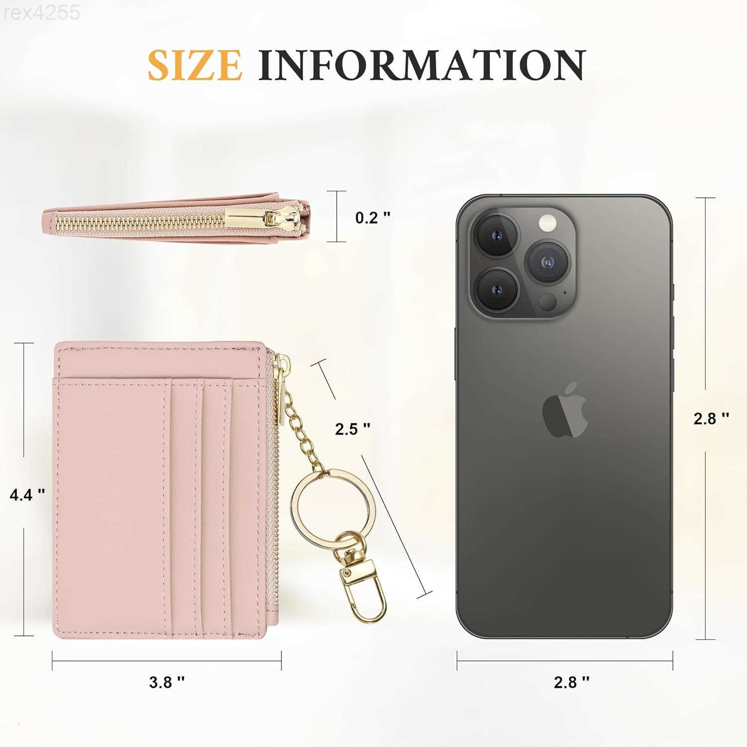 Card Case Slim Front Pocket Wallet for Women Credit Card Holder with KeychainW250911