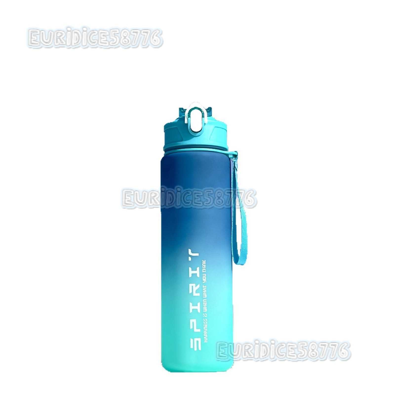 Large Capacity Matte Gradient Plastic Water Bottle Water Outdoor Sports Fitness Water Cup Straw Cup H250911