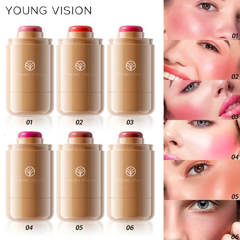 YOUNG VISION powder blusher stick natural 6 color matte portable lip and cheek pocket rouge cream W250911