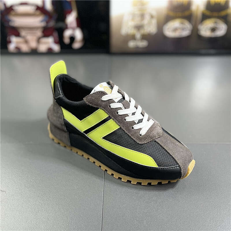 Men's Breathable Sports Casual Thick Sole Height Increasing Forrest Gump Trendy Fashion Versatile Mesh Color Block Shoes for Men