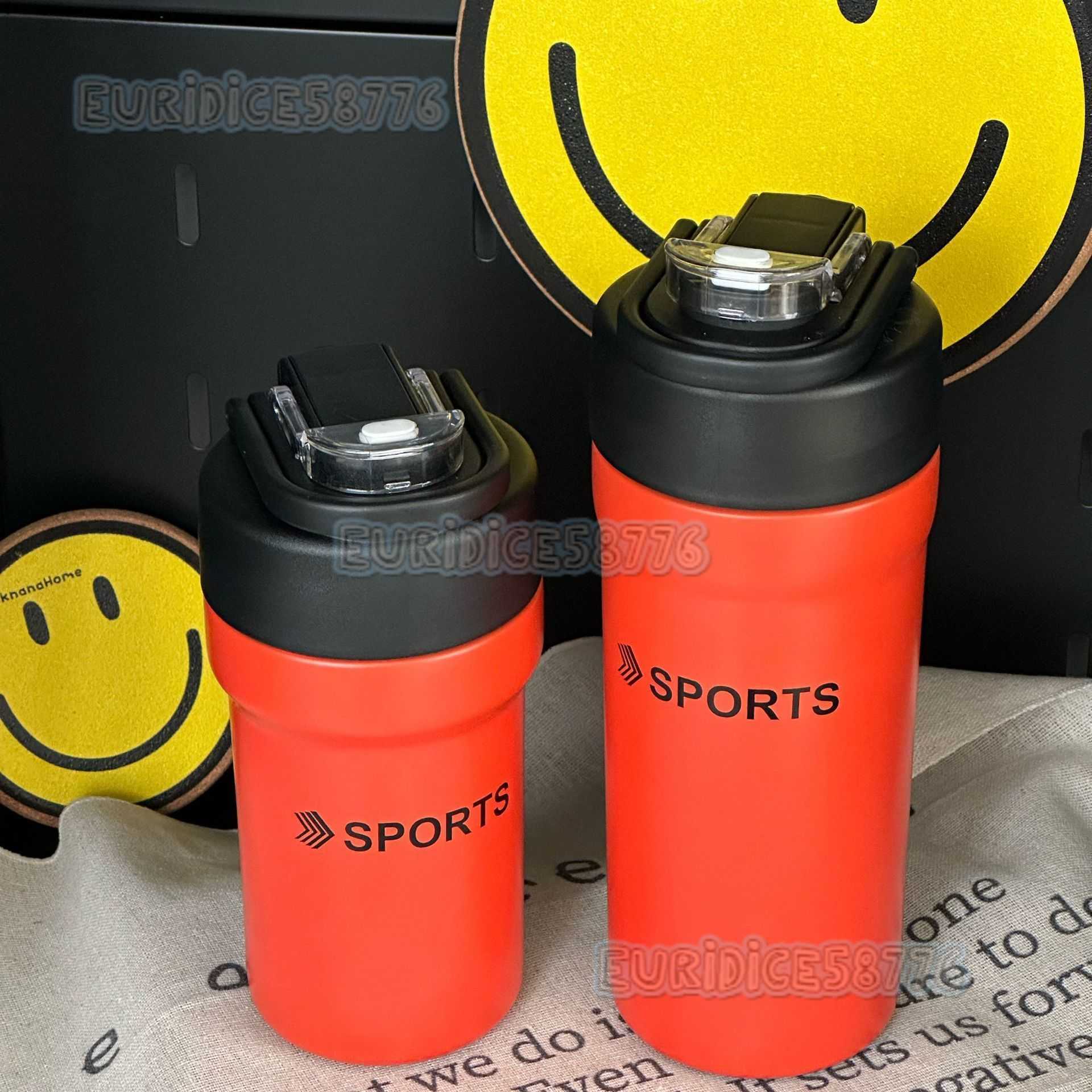 Coffee Thermos Convenient Female High Beauty Water Cup Design Sense Small Boys Double Drink Portable Cup Outdoor with Straw H250911