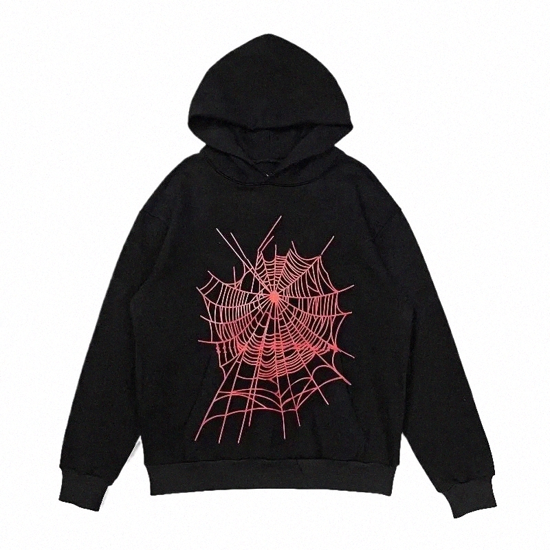 quality Fall/Winter Spider Web Suit Patterned Fluffy Print Women's Fashionable sweatpants Men's Designer Hip Hop Rock Hoodie New Cotton Foam Casual Ho C6Ml#
