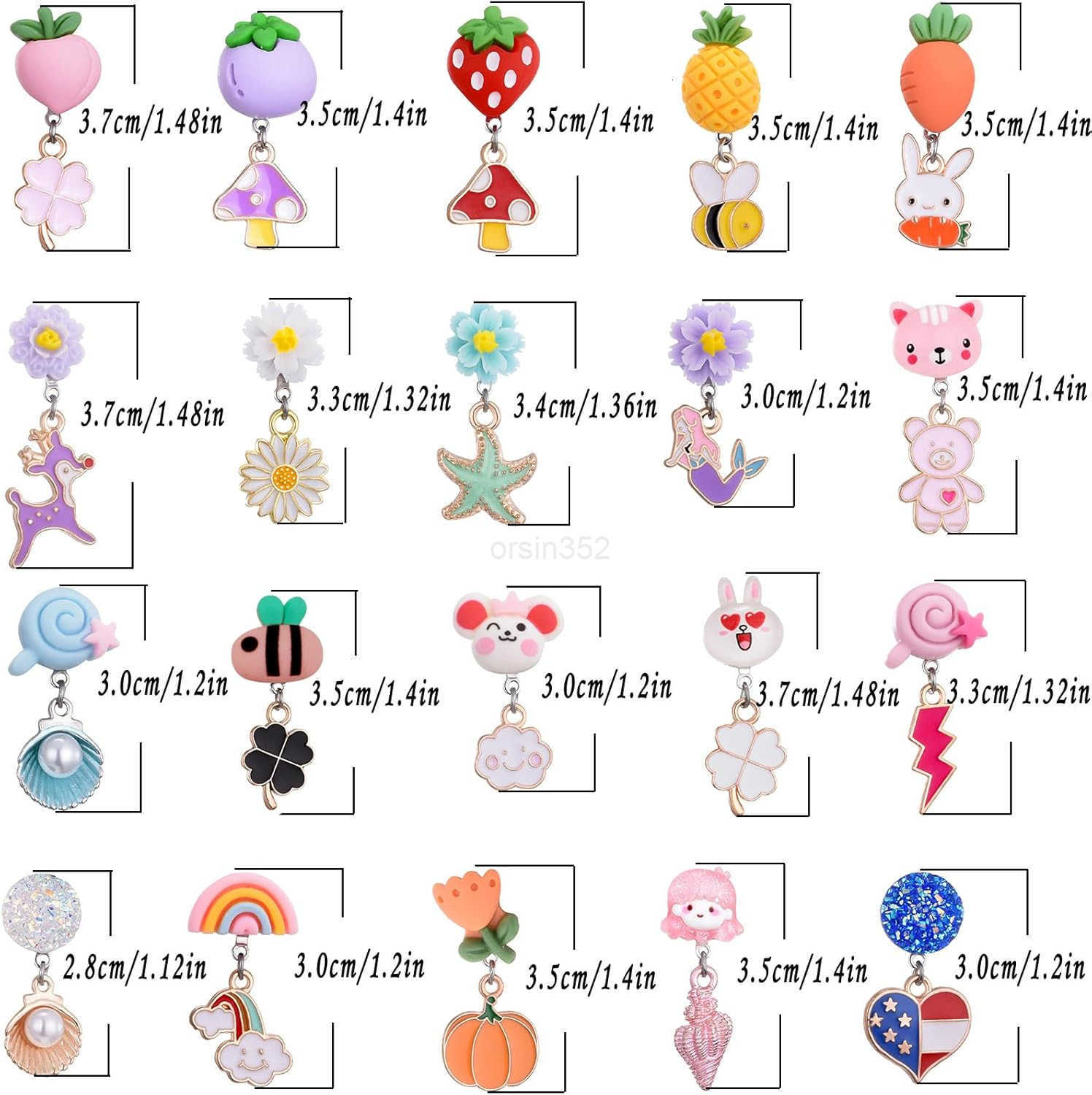 20 Pairs Clip on Earrings Cute Clip Earrings HypoallergenicDressUp AccessorieW250911