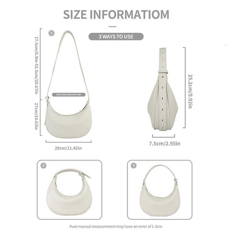 Adjustable Shoulder Strap Half Moon Bag Trendy Crescent Dumpling Bun Crossbody Single Shoulder Handheld Bag Z250911