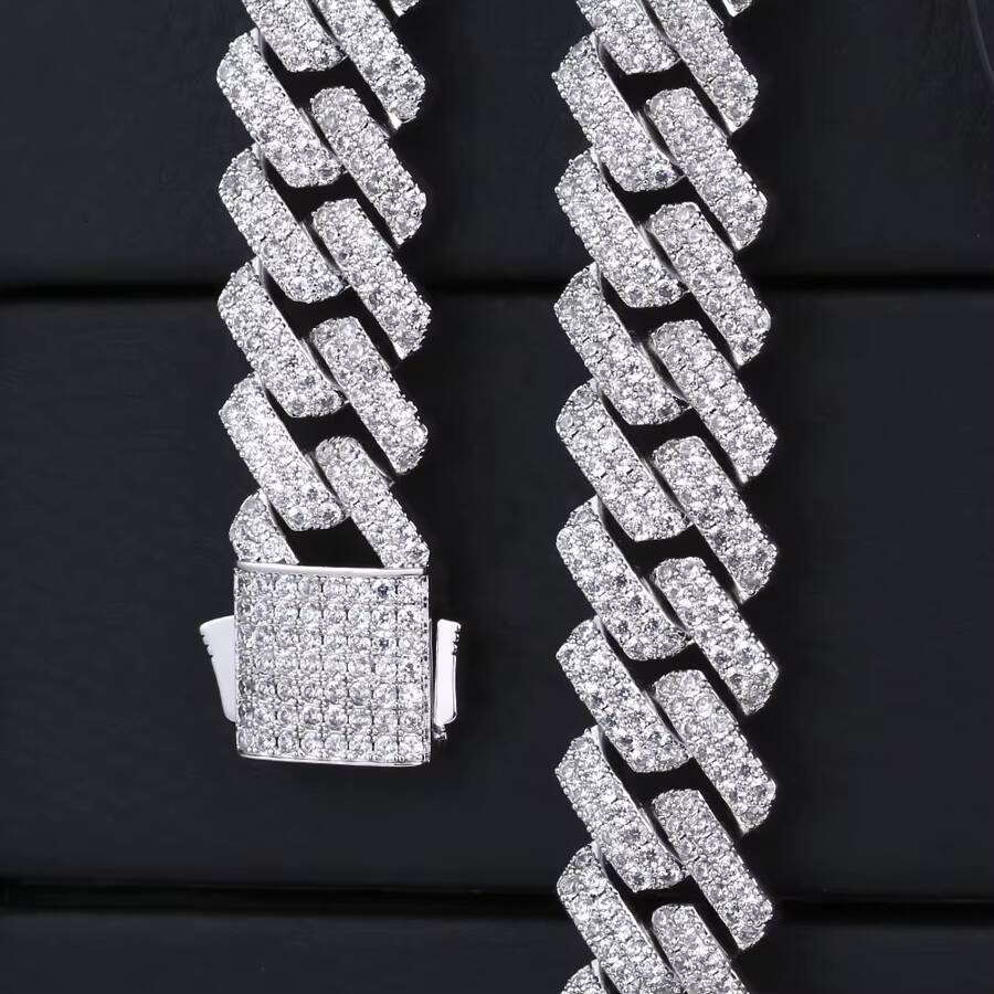 KRKC Cuban Link Chain Necklace 24inch 15mm Silver 14k Gold Plated Custom Cubana Hip Hop Jewelry Cuban Chain