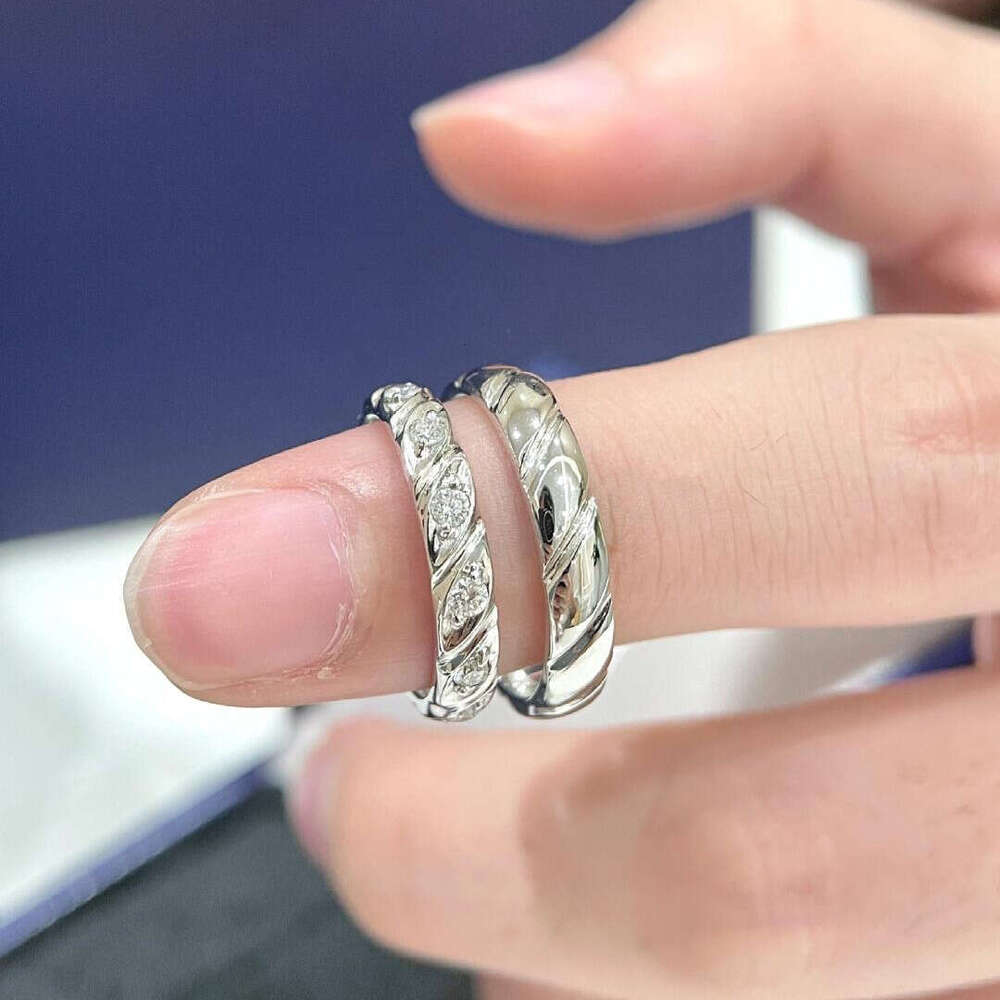 Shangjia Xuan Love Women's Wedding Diamond Ring Niche Couple Rings Ins Valentine's Day Wave Shape