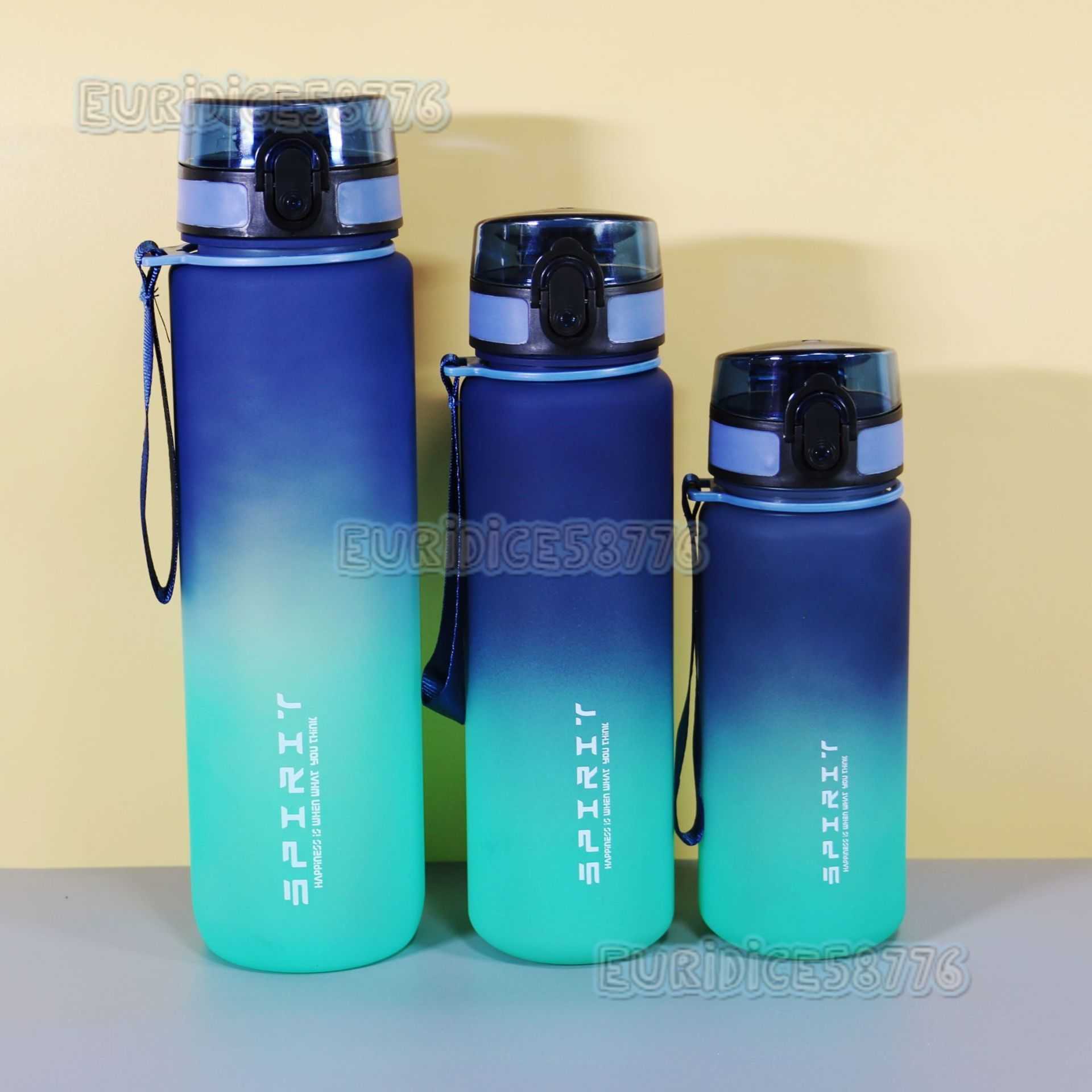 Gradient Portable Men and Women Students Sports Outdoor Large Capacity Water Bottle Plastic Water Cup Direct Drinking Multispecification Water Cup H25