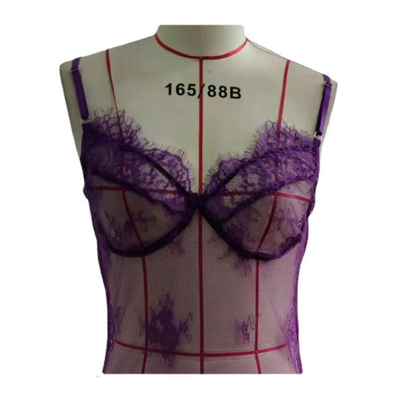 Side seam transparent lace pajamas - mesh camisole pajamas set - perfect for home wear, slim fit, romantic nights, and home wear