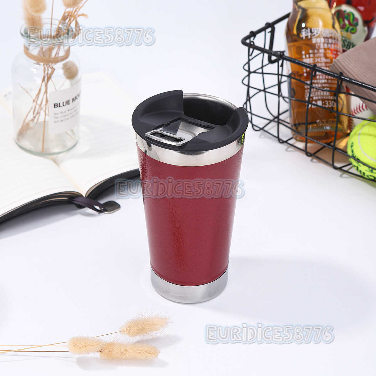 20oz Doublelayer Insulated Beer Cup 304 Stainless Steel Insulated Cup Simple Car Coffee Cup H250911
