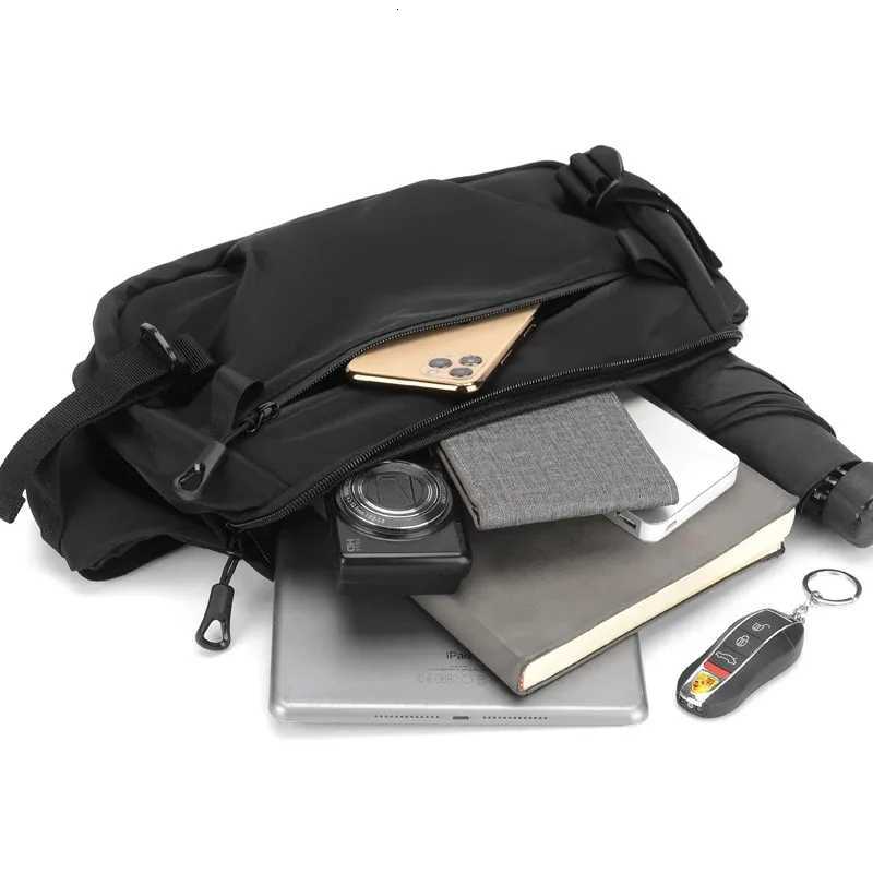 Men multifunctional laptop waist packs trendy computer messenger bag men Sports chest bag large capacity diagonal shoulder bag Z250911