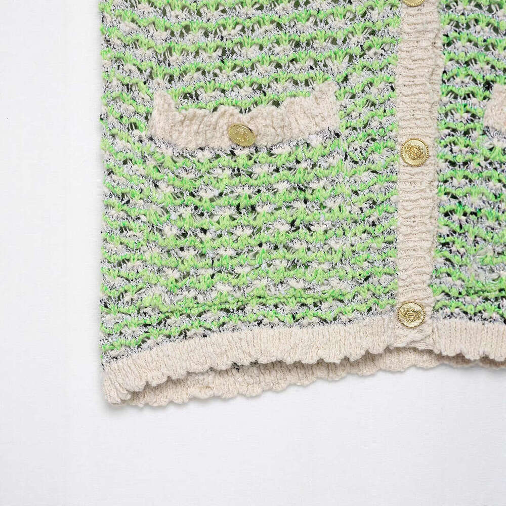 DHEssentials Summer New Style Elegant Fashion Versatile Textured Knitted Vest Top