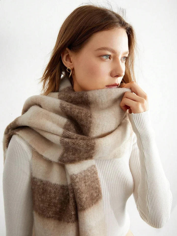Winter Thick Warm Scarf Women Cashmere Shawl and Wraps Pashmina Neckerchief Bufanda Female Long Tessel Echarpe 2024 250909