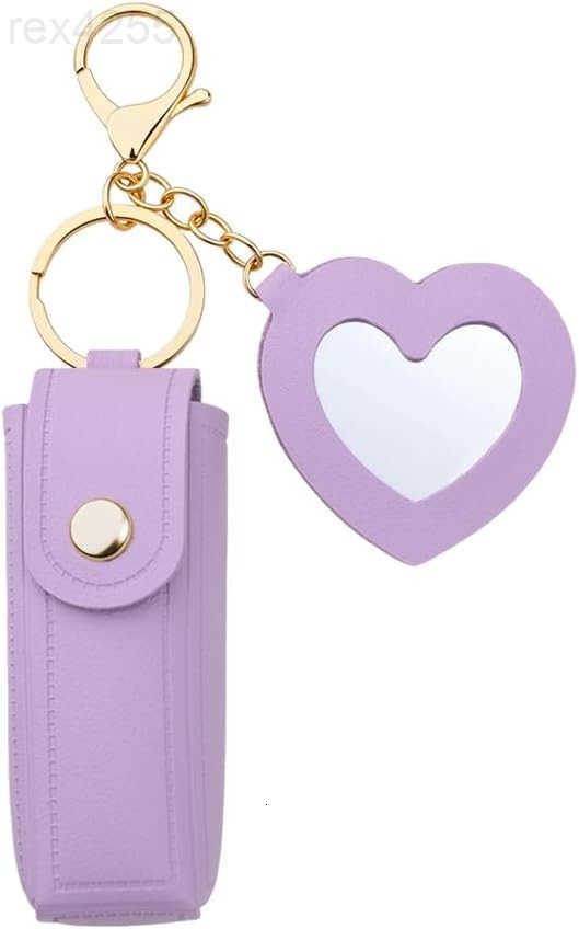 Lip Oil Lipstick Case with Mirror Lip Oil Lipstick Holder Key Chain for Car Keys Keychains Lipstick Organizer CaseW250911