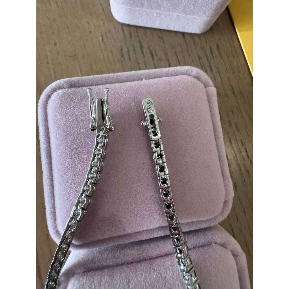 Classic Custom Tennis In Black And White 3.0mm Certified Moissanite Dia Charm Trendy Style Bracelet