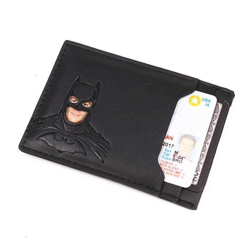 Bat ID Wallet For Men Leather Slim Card Holder Case Cover With Cutout Superhero Face Eyes Mask Gift For Husband Teens Boy Friend W250911