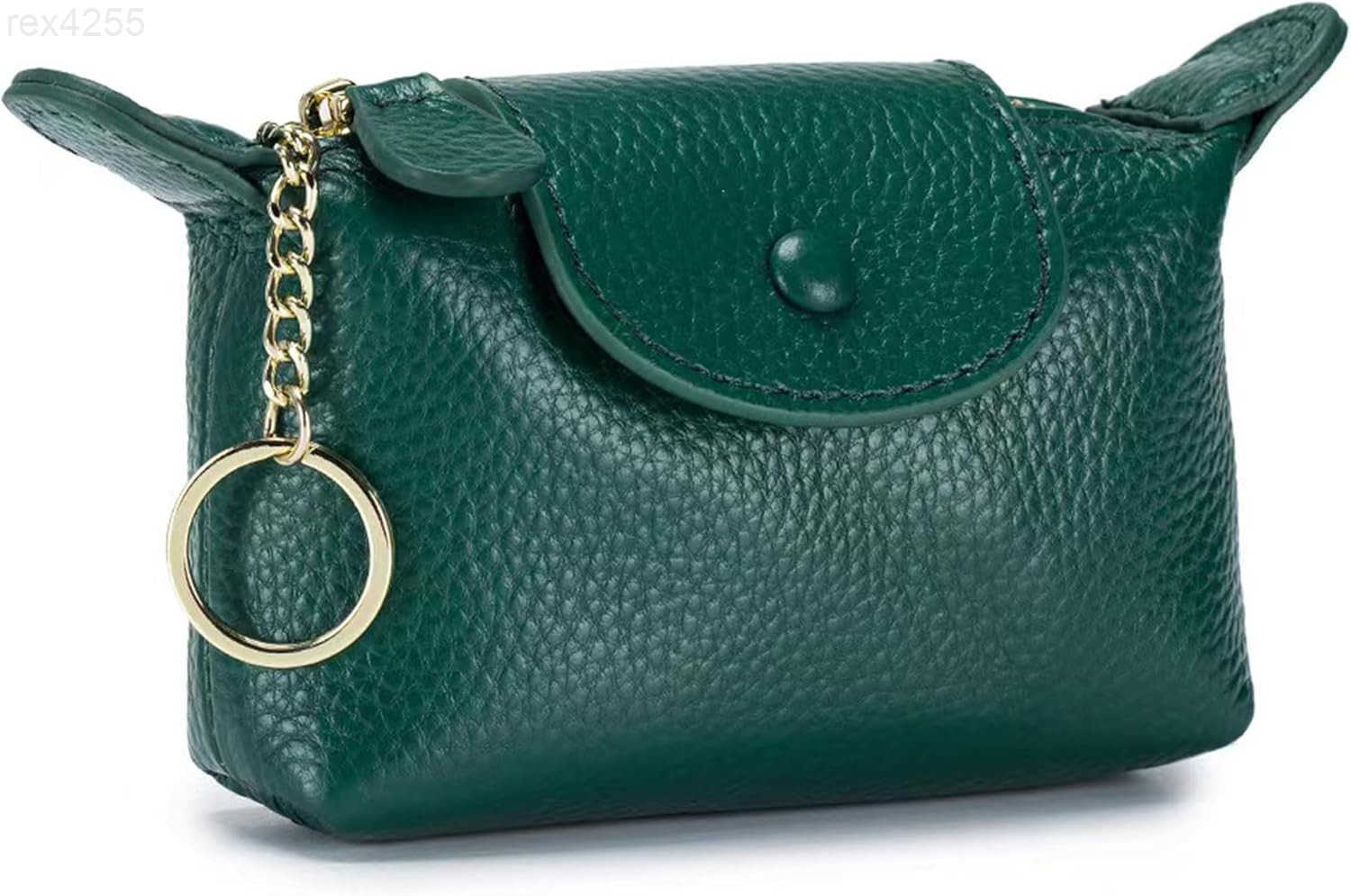 Womens Green Leather Coin Purse with Keychain Small Zipper Pouch for Fashionable WalletW250911
