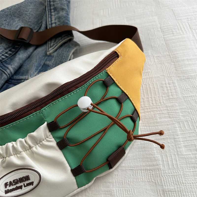 Japanesestyle Vintage Colormatching Streetwear Trend Bag for Women Small Exclusive Design Diagonal Crossbody Bag Casual Z250911