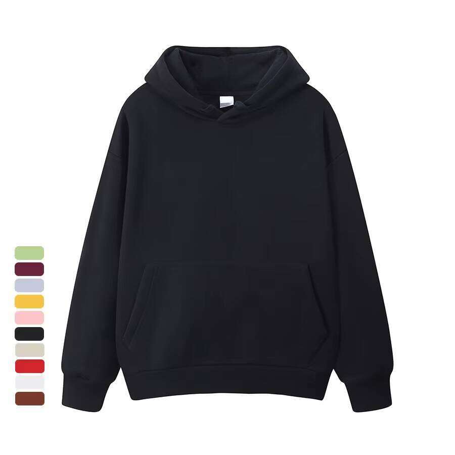 10 Colors Wool Drop Shoulder High Quality 350g Cotton Blank Men's Oversized Hoodie