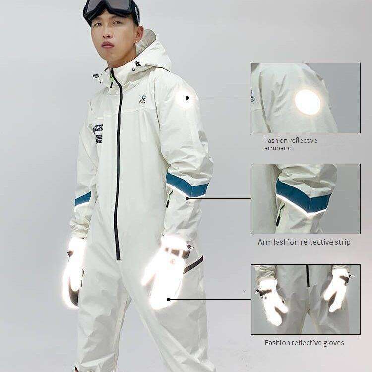 New Snowboard One-Piece Ski Suit For Men Winter Windproof And Waterproof Male Couple Snowfield Control Thickened To Keep Warm