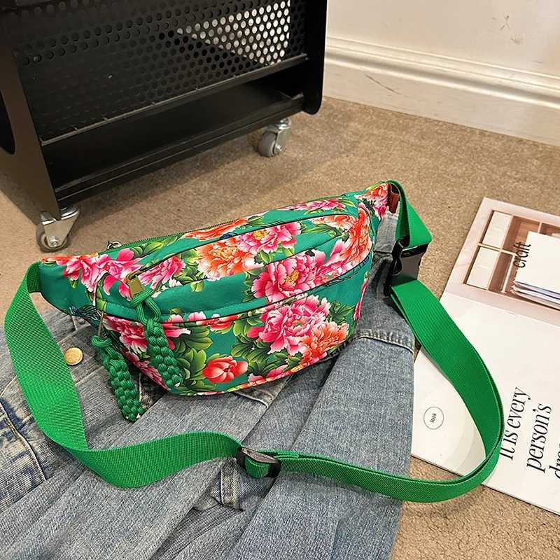 Women Fanny Bag Pack Large Flower Nylon Belt Bags Fashion Waist Pack Zipper Bag Adjustable Lightweight Multifunction Waterproof Z250911