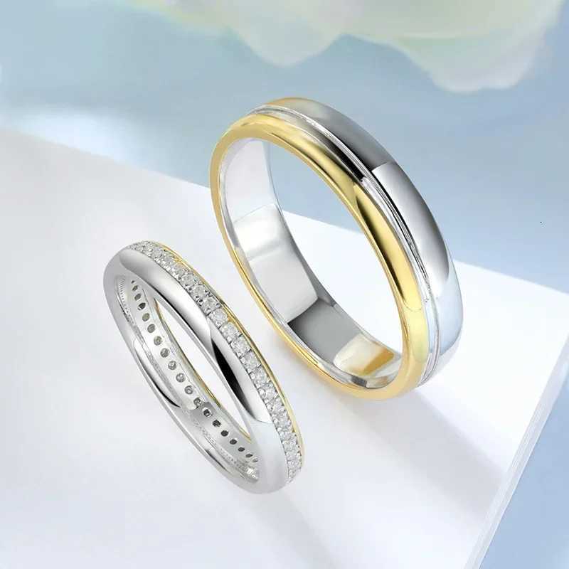 TFGLBU Trendy 100 All Moissanite Couple S925 Sterling Sliver Ring for Women Diamond Wedding Proposal Engagement Band Jewelry W250911