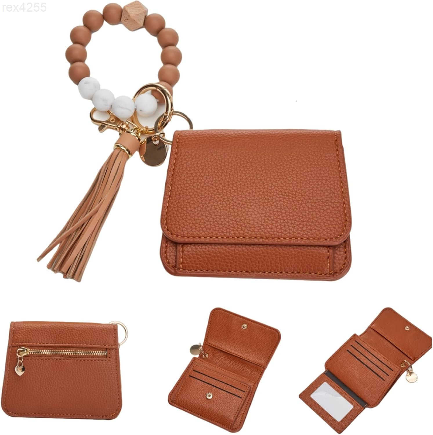 Wallet RFID for Women Key Chain Wristlet Bracelet With Wallet Stretchy Wrist Strap With Id Window PurseW250911