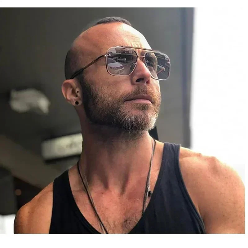 2025 Fashion Square n Sunglasses Men Women Flight Seven Rock Mach Six Style Gradient Pilot Sunglasses Oculos De Sol 250910