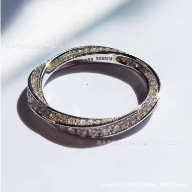 High Version Twisted Dense Inlaid Fashion Fragmented Diamond for Women High-end Index Finger Ring Daily Jewelry