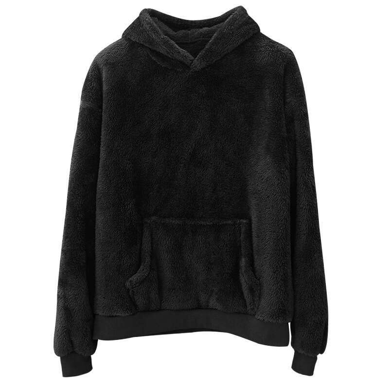Cross-Border Foreign Trade New Double-Sided Fleece Youth Hooded Sweatshirt Men's Lamb Wool Winter Pullover Jacket