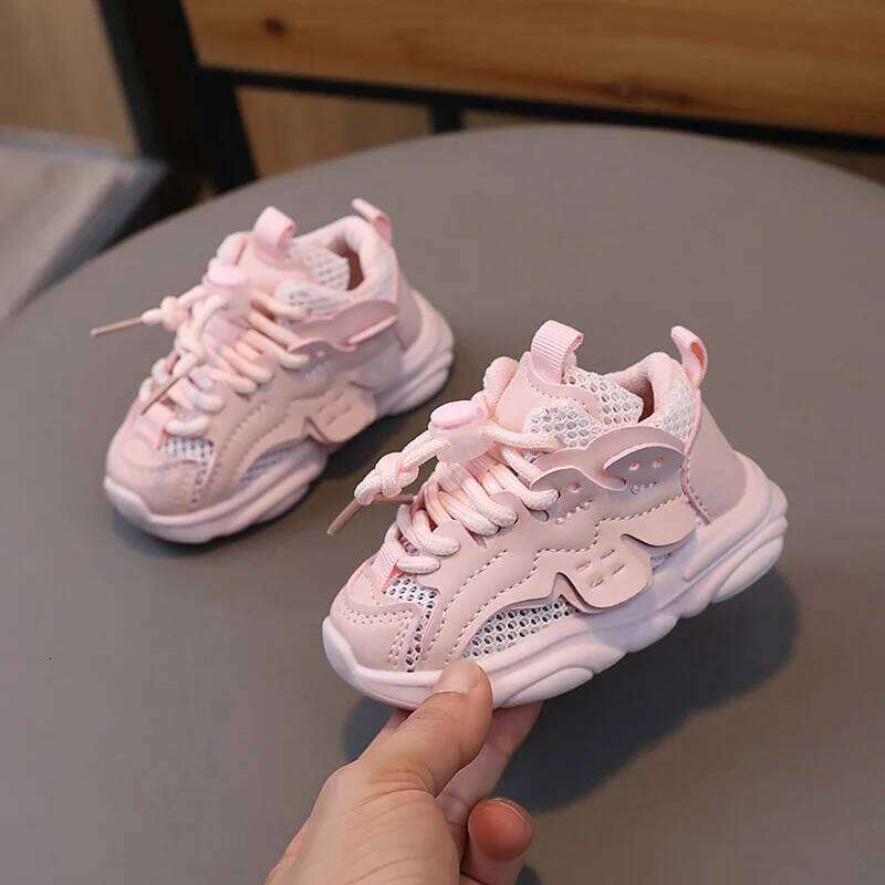 Summer Fashion Design 1-3 Years Toddler Sneakers Little Kids Casual Sport Baby Boy Girl Shoes Beige, Pink