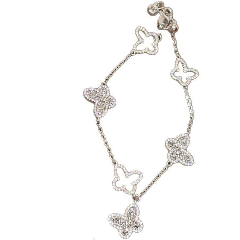 Light New Chinese Style Crushed Ice Butterfly Bracelet Hollow High-End Exquisite Design Sense Layered Wear Jewelry