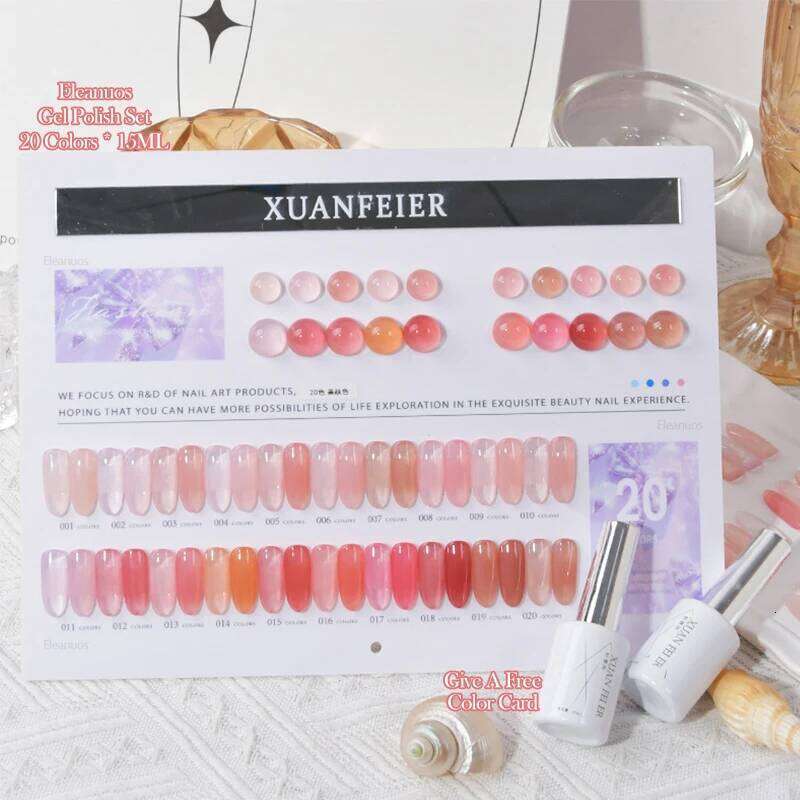 Eleanuos New 20 Color Gel Polishing Ice Transparent Jelly Semi Permanent Varnish UV LED Bare Pink Primer Salon Nail
