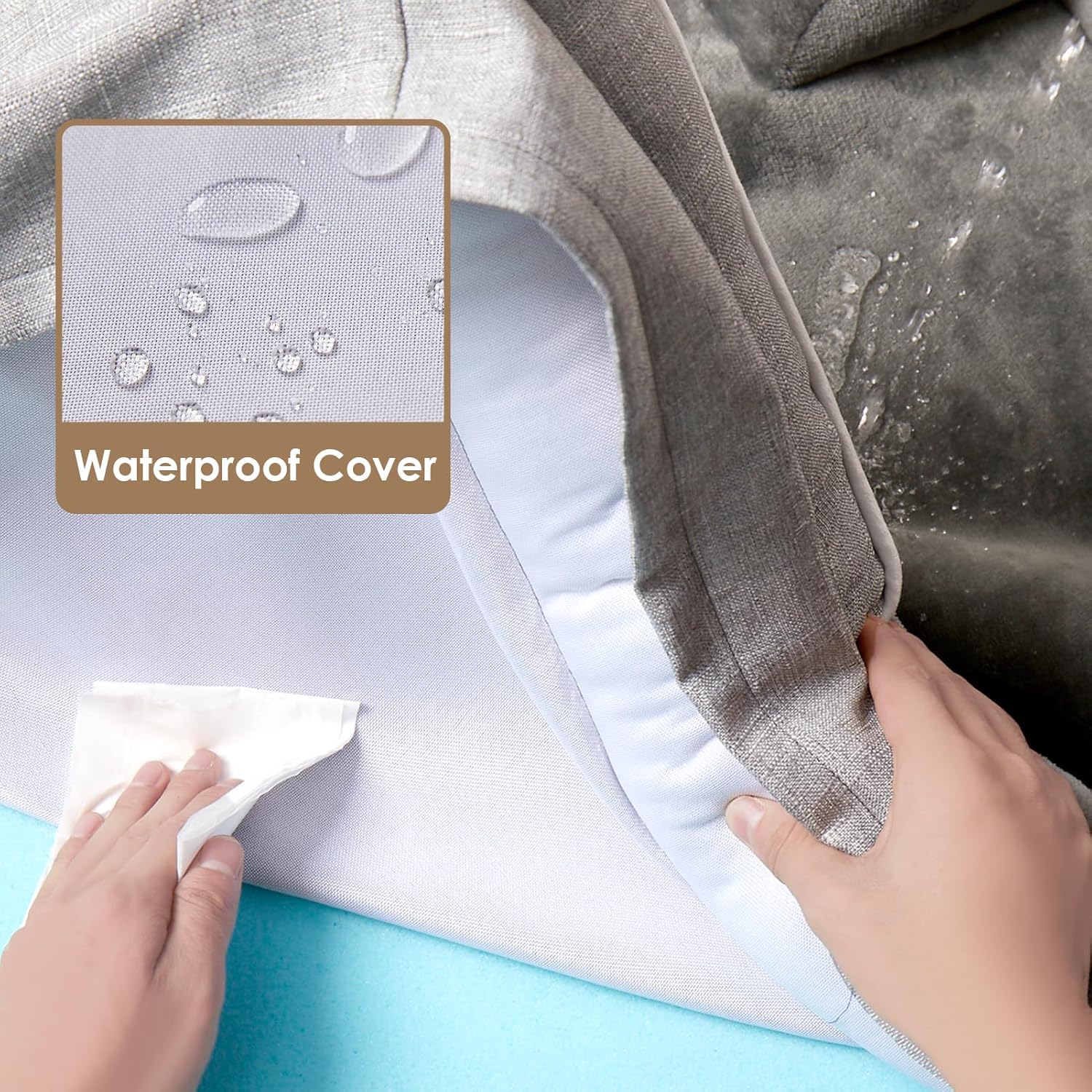 Orthopedic Dog Beds for Extra Large Dogs, Waterproof Memory Foam XXL Pet Bed with Sides, Non-Slip Bottom and Egg-Crate Foam Big Dog Couch Bed with Was