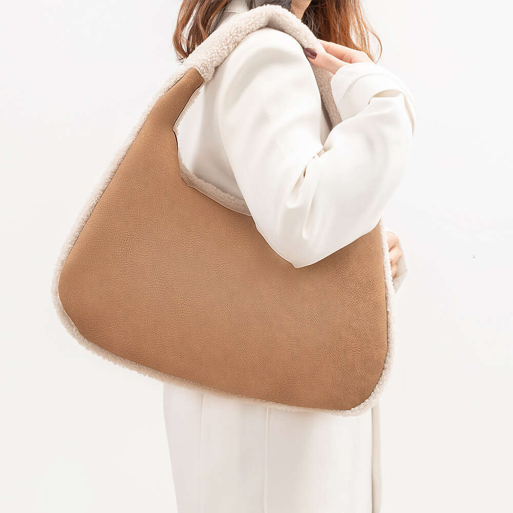 Women's Bag Plush Leather Shoulder Niche Design Women's Commuter Armpit Bag