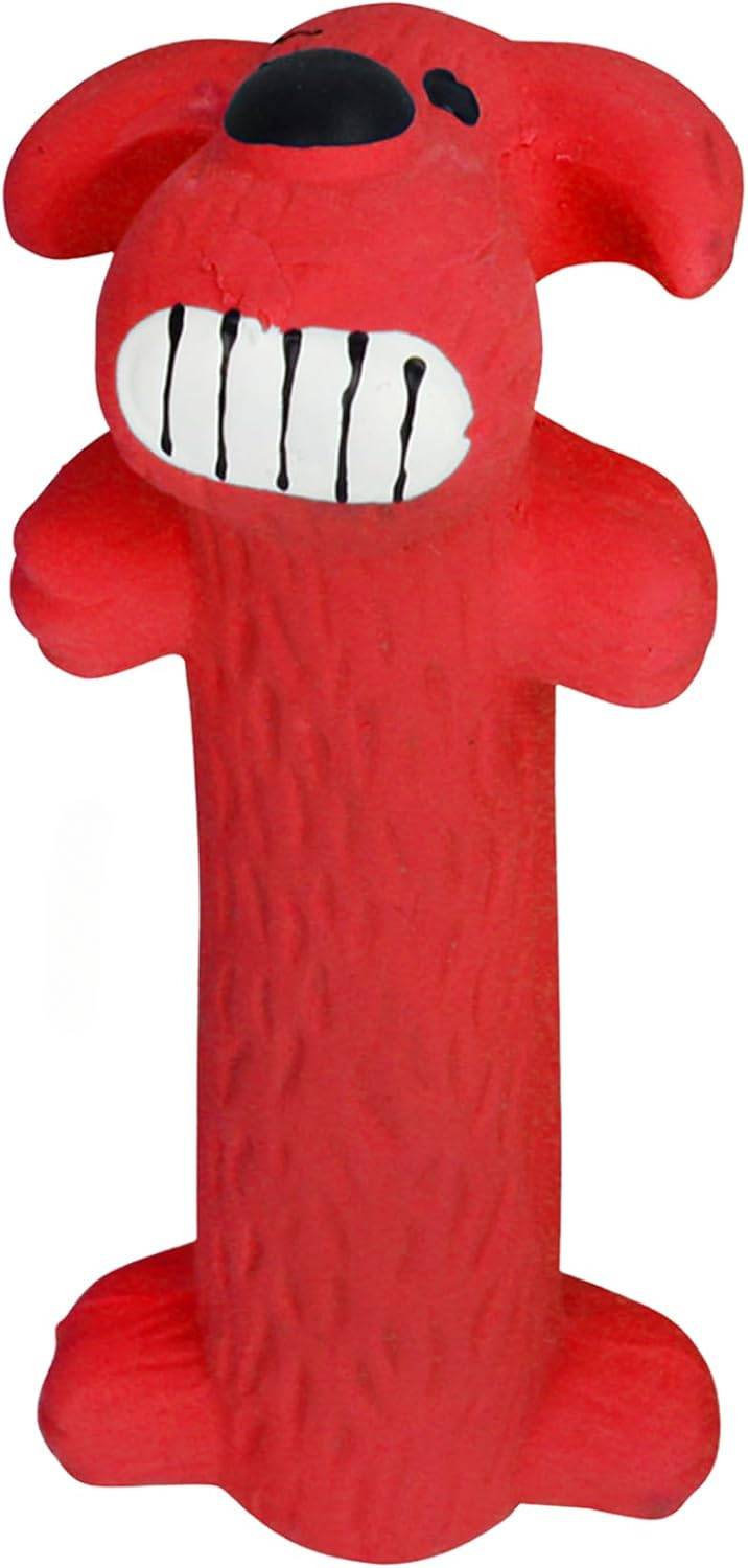 MBIKU Original Loofa Dog Latex Ruff 6" Dog Toy, Assorted Colors for small breeds.