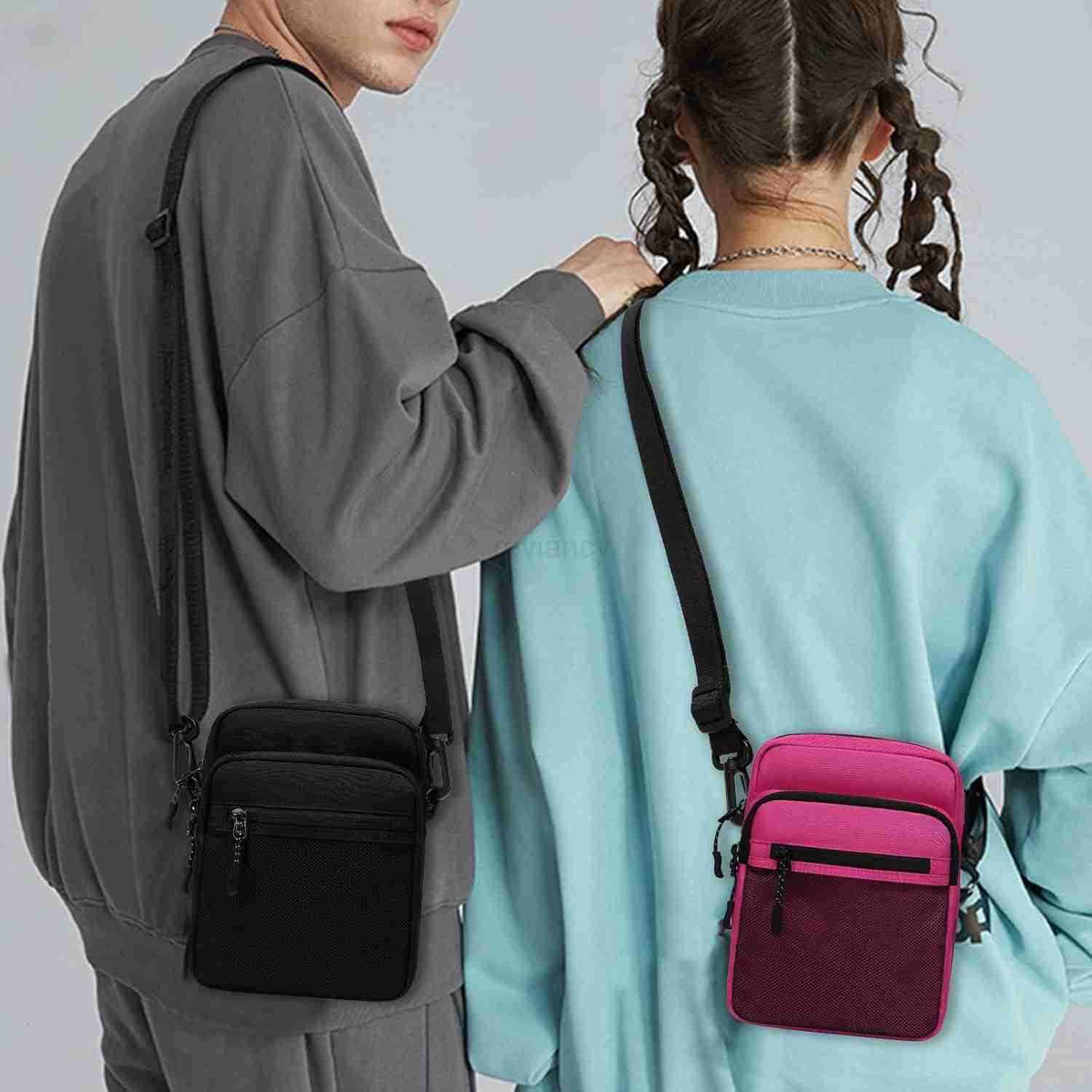 Small Messenger Bag for Men Women Water Resistant Adjustable Crossbody Sling bag Purse for Travel SportsW250911