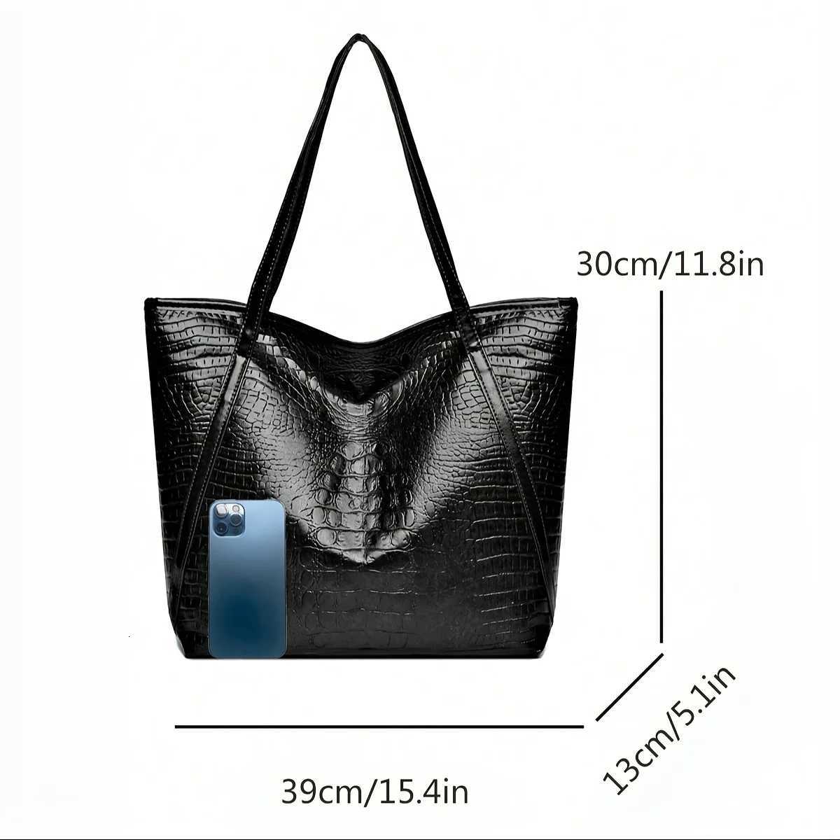 Womens Shoulder Bag Large Capacity Crocodile Pattern Tote Handbag For Women Shopping Bag Z250911