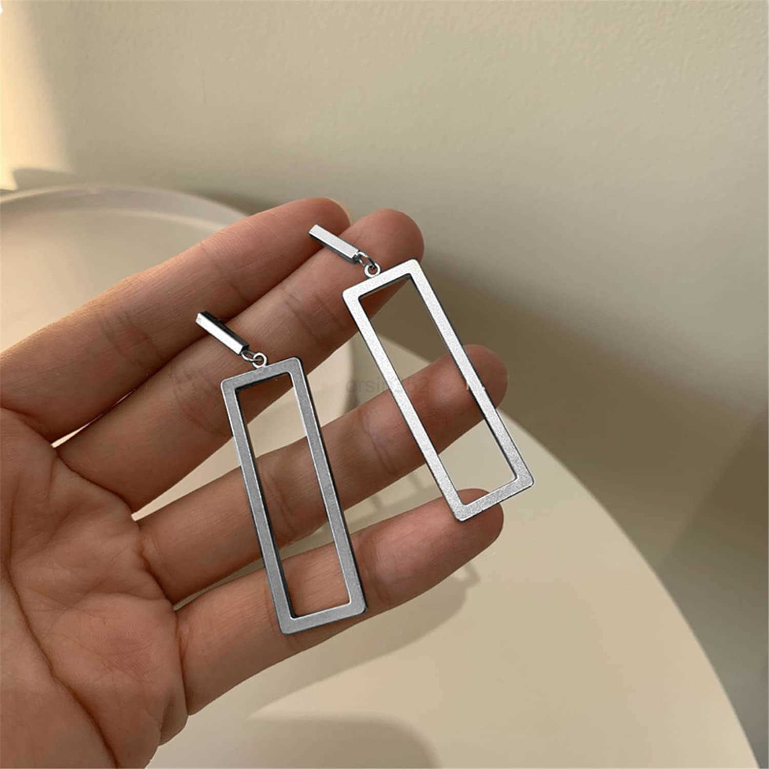 Charm Chic Minimalist Punk Metal Triangle Rectangle Geometry Dangle Drop Earrings For Women Teen Men Costume JewelryW250911