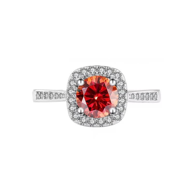 MT GRA Certificate 1 CT Moissanite Engagement Ring 925 Sterling Silver Birthstone Colors, Simulated Diamond Ring for Women, Wedding Ring Christmas Jew
