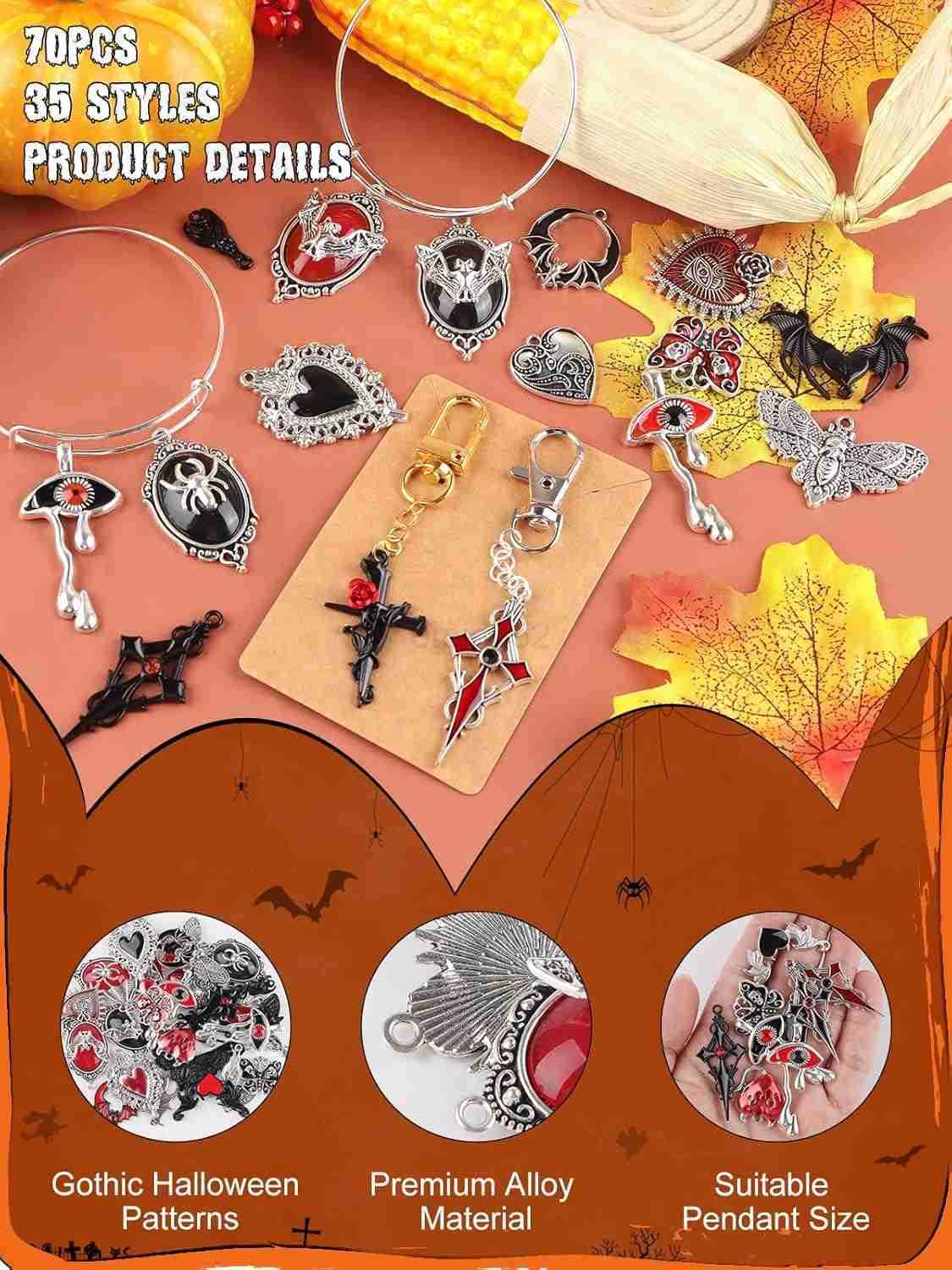 Halloween Charms for Jewelry Making Coffin Skull Alloy Dangle Earring Pendant Charms for Halloween Party DIY Jewelry Necklace SuppliesW250911