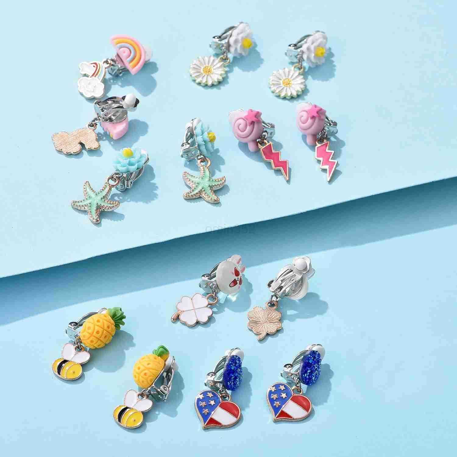 20 Pairs Clip on Earrings Cute Clip Earrings HypoallergenicDressUp AccessorieW250911