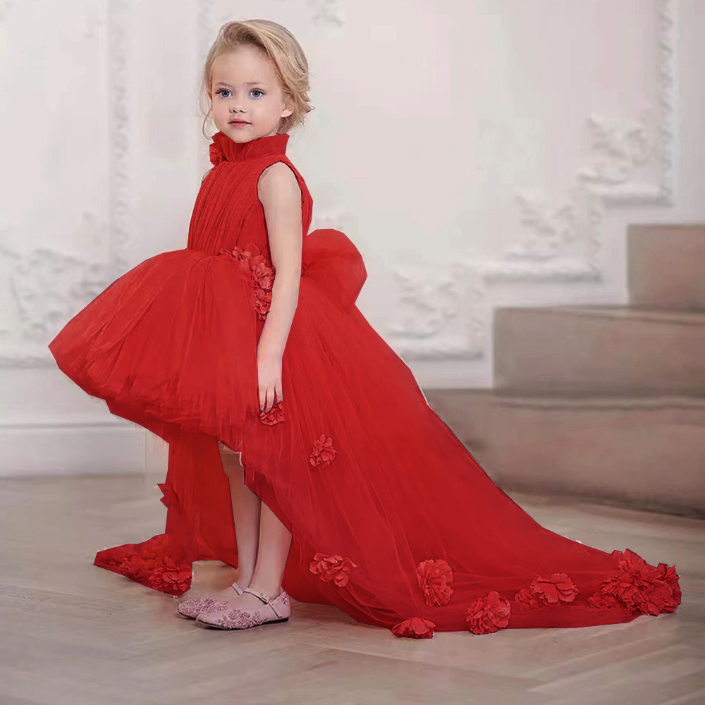 Pink Tulle Lace Fragmented Flower Girl Dress First Wedding Flower Child Birthday Banquet Sacrament Customized Dress Z250630