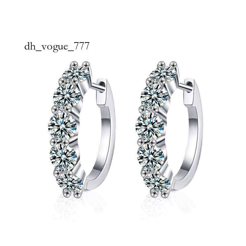 Moissanite Earrings Elegant Cross-Border Jewelry for Hot Sale Fashionable Pure Sier Ear Studs
