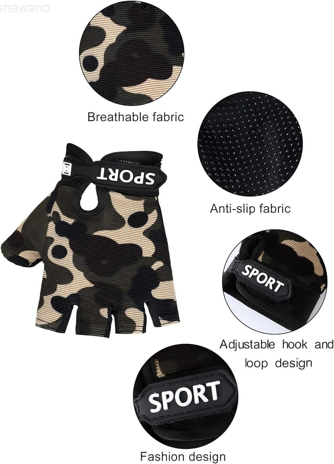 4 Pairs Kids Half Finger Cycling Gloves Non Slip Sports Gloves for Summer Outdoor Sports ChildrenW250911