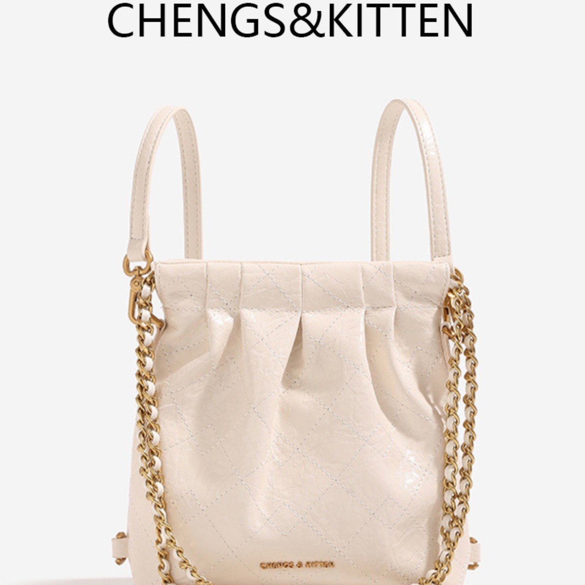 CHENGS&KITTEN free shipping fashion Mini Garbage Bag Tote Bag Leather Backpack Versatile Stray Backpack