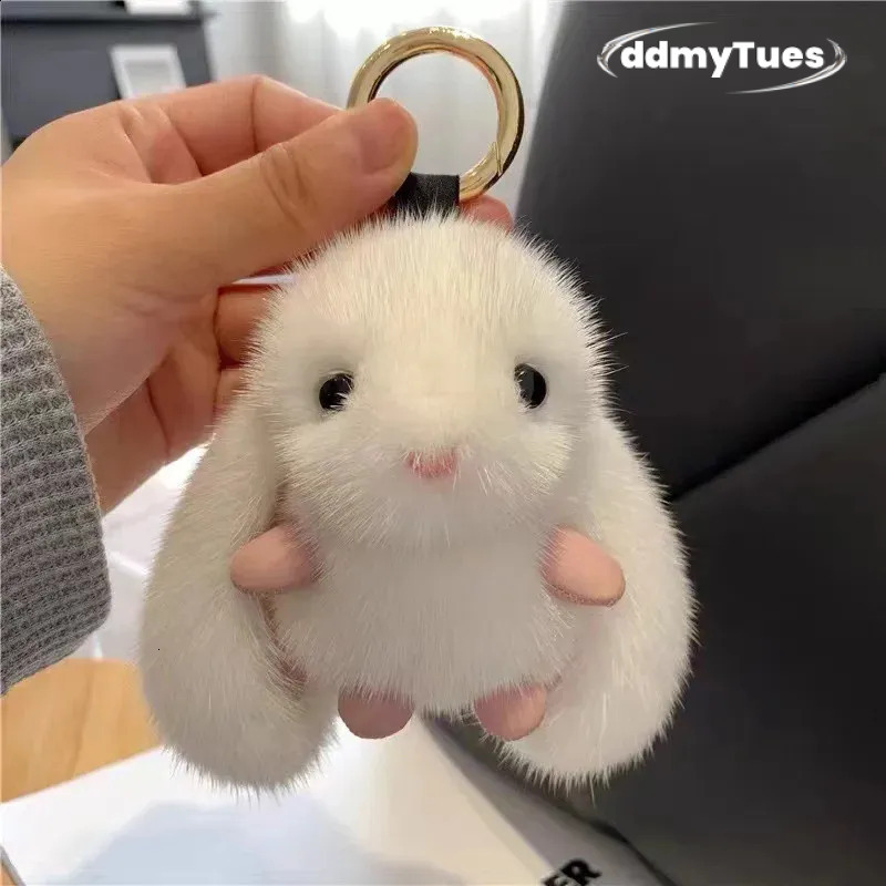 Cute Girl Toy Plush Rabbit Faux Mink Car Keychain Toys Pendant Doll Bag Decoration Keyring Dolls Birthday Gift 250121 TUES