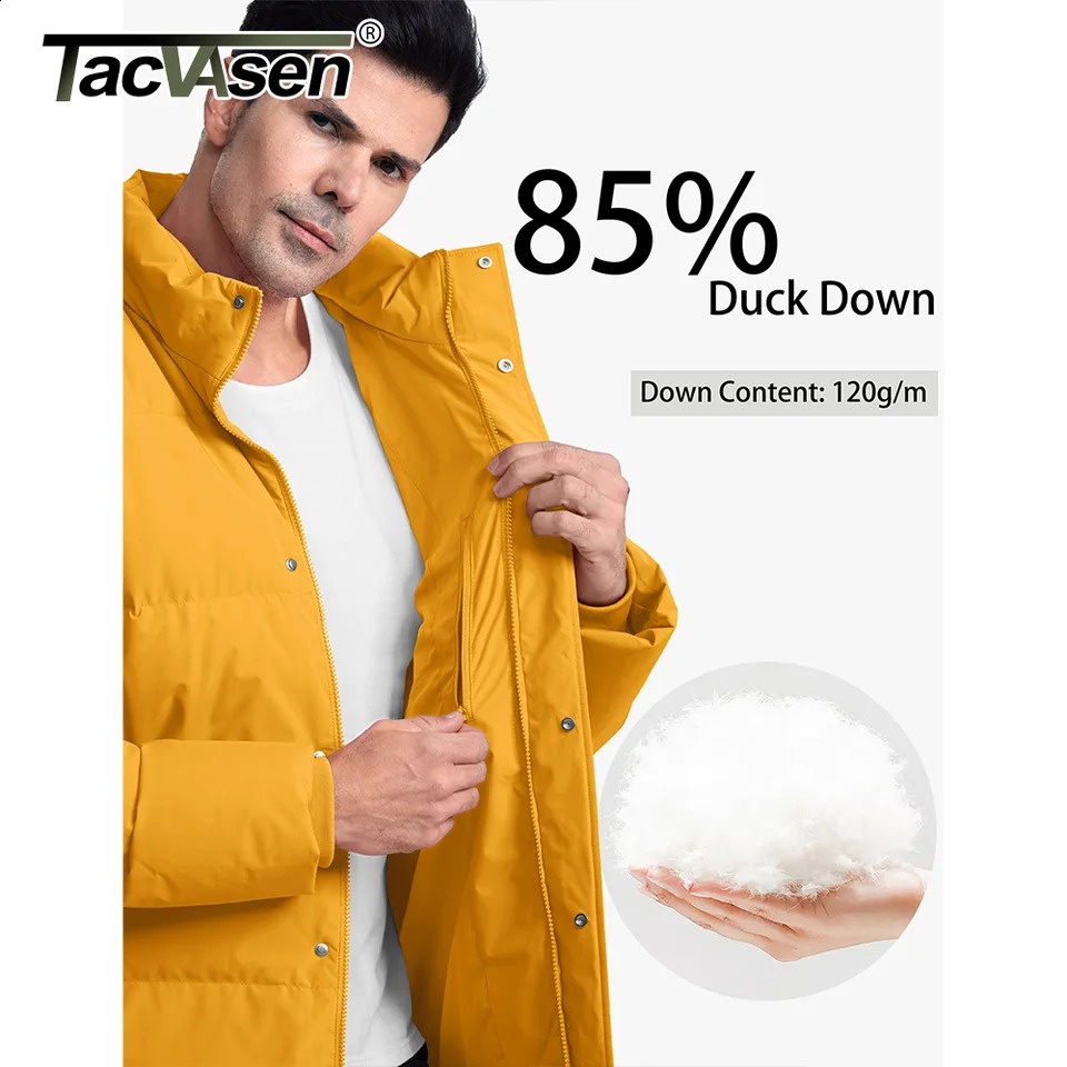 TACVASEN Winter Down Jackets Mens Stand Collar Quilted Water Resistant Lightweight Puffer Jacket Windbreaker Coats Male 250911