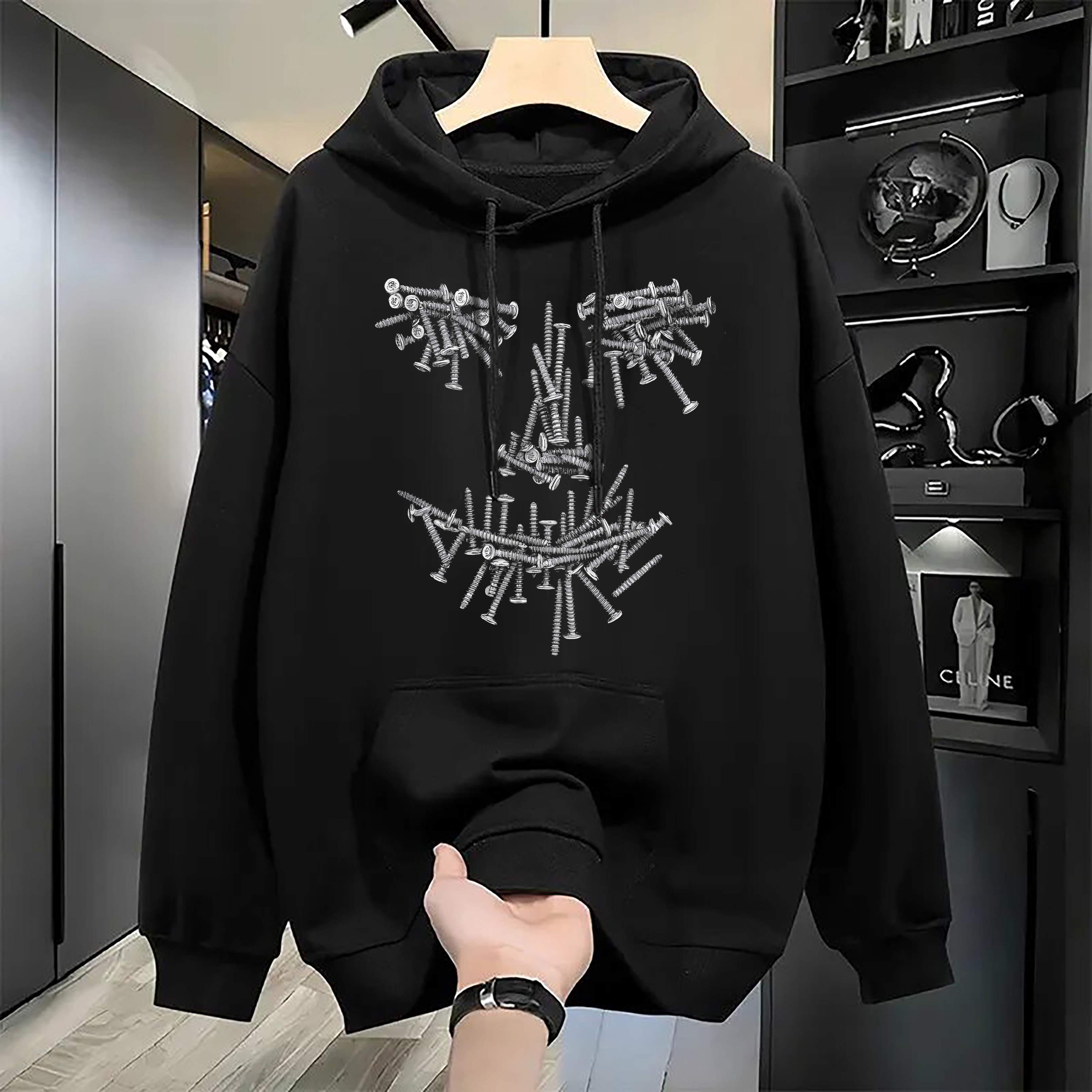 Men Women Hoodie Autumn Winter Casual Pullover Sweatshirt Warm Loose Fit Long Sleeve Hooded Tops
